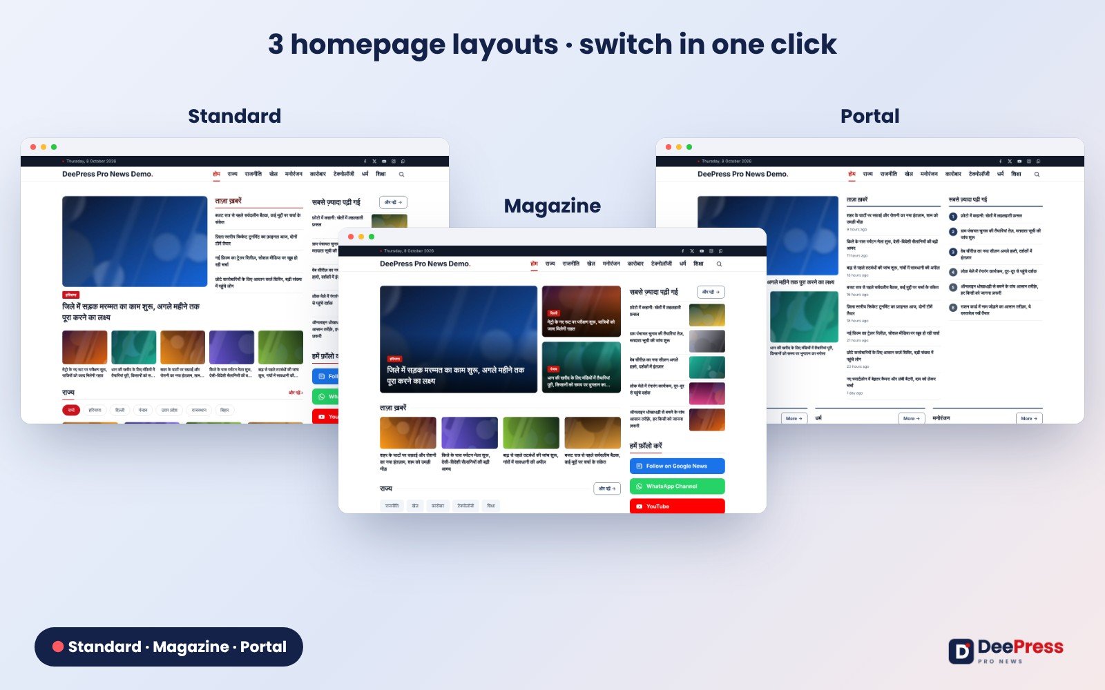 DeePress Pro: News & Magazine WordPress Theme for Google Discover | Best News Theme screenshot